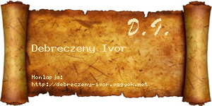 Debreczeny Ivor névjegykártya